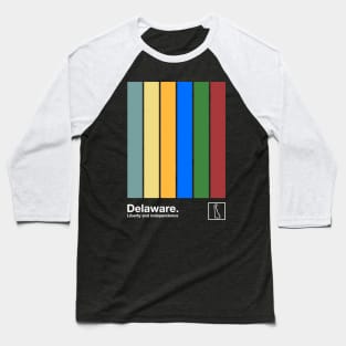 Delaware State Flag  // Original Minimalist Artwork Poster Design Baseball T-Shirt